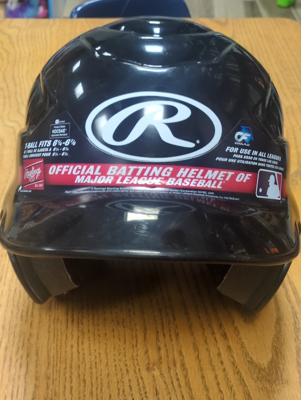 Rawlings Black Helmet Interior with Red Trim and White Logo Accents
